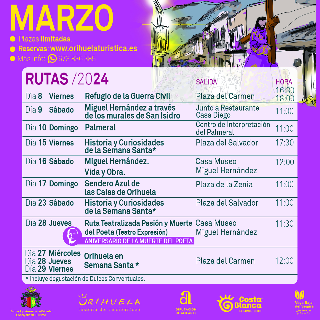 Rutas De Marzo 2024 Turismo Orihuela