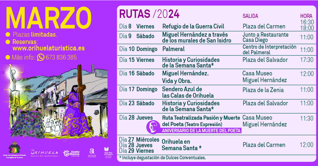 Rutas De Marzo 2024 Turismo Orihuela